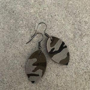 3/$15 Camo leather earrings